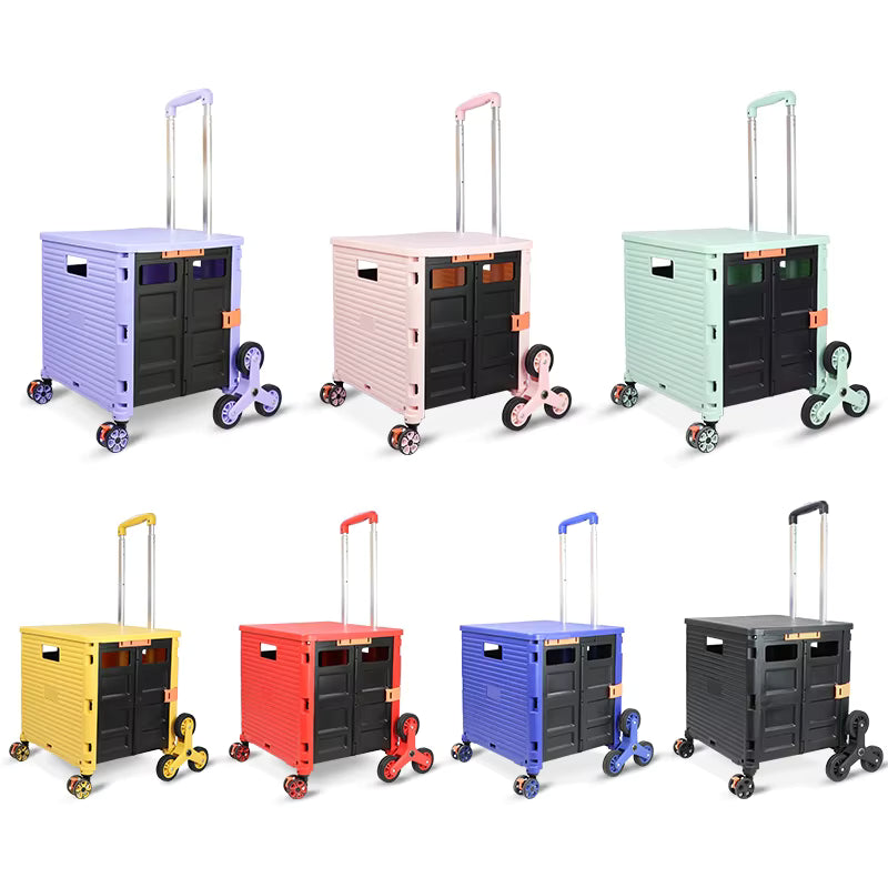 Korean Foldable Climb Stair Trolley 3 Wheels Shop Hand Cart Trollei Fold Cart