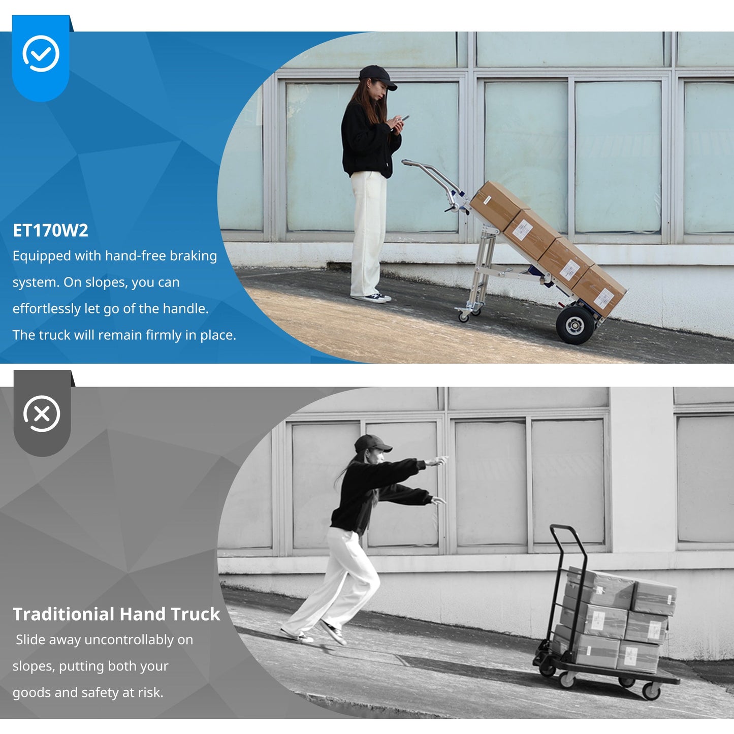 375lbs-XSTO ET170W2 Motorized Hand Truck For Moving On Grounds