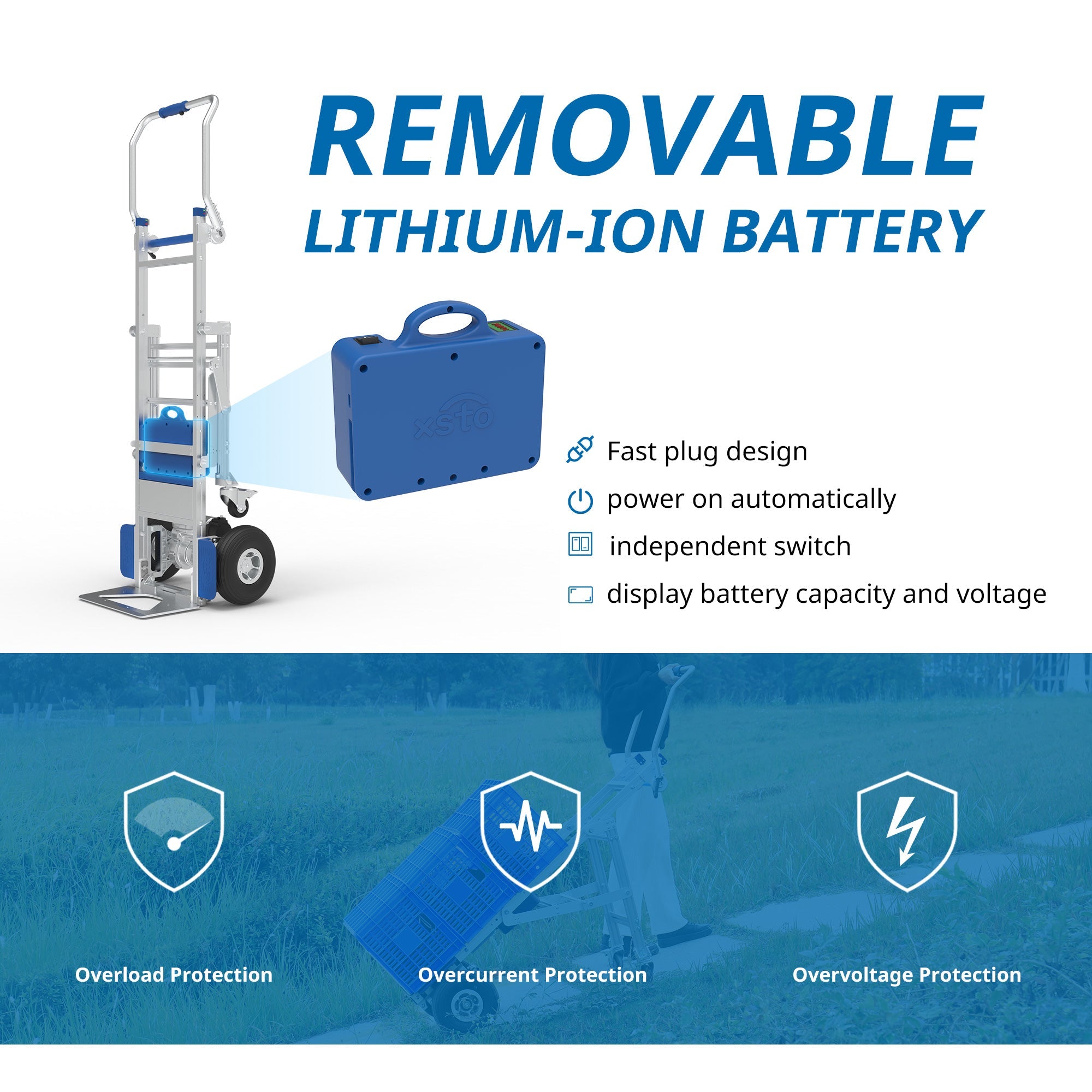 375lbs-XSTO ET170W2 Motorized Hand Truck For Moving On Grounds