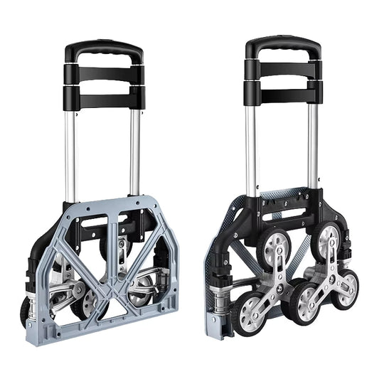 Foldable Aluminum/TPR Heavy Duty Hand Truck Adjustable Handle 1000-1200W Motor Six-Wheeled Stair-Climbing Dolly OEM Cargo