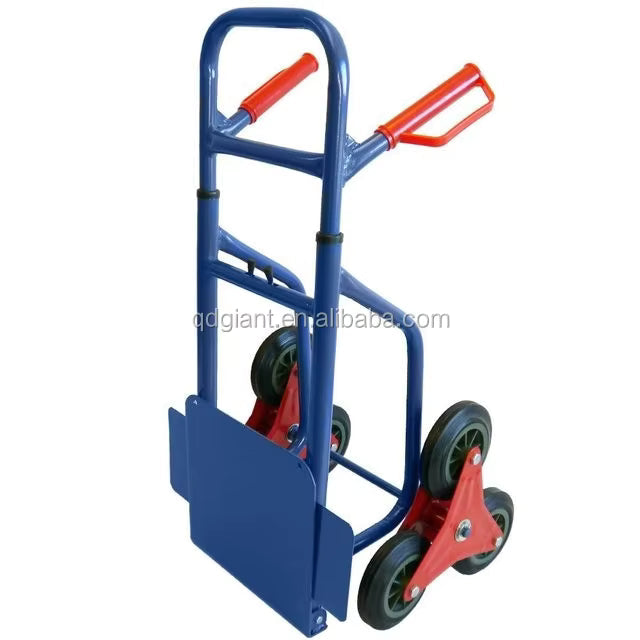 HT2086A Heavy Duty Steel Six-Wheel Folding Hand Truck Dolly Cart Stair Climbing Sack Trolley OEM Support for for Storage