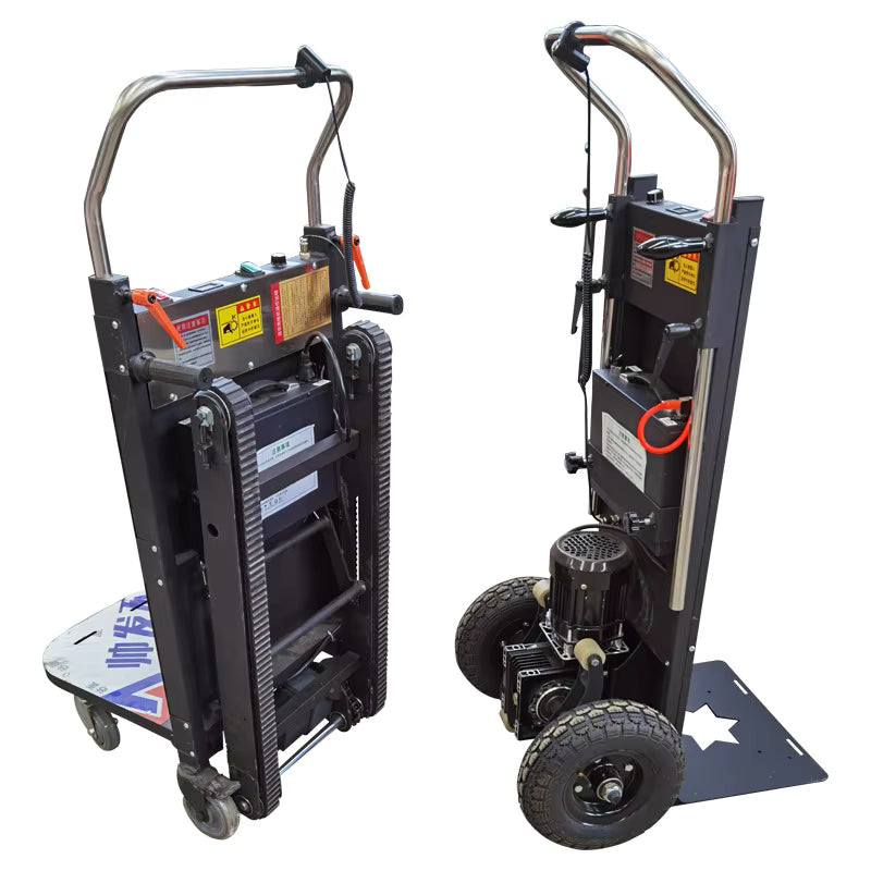 Factory Price Stair Climber Trolley Electric Automatic Stair Climbing Cart Truck Foldable Transport Cargo Vehicle Ladder