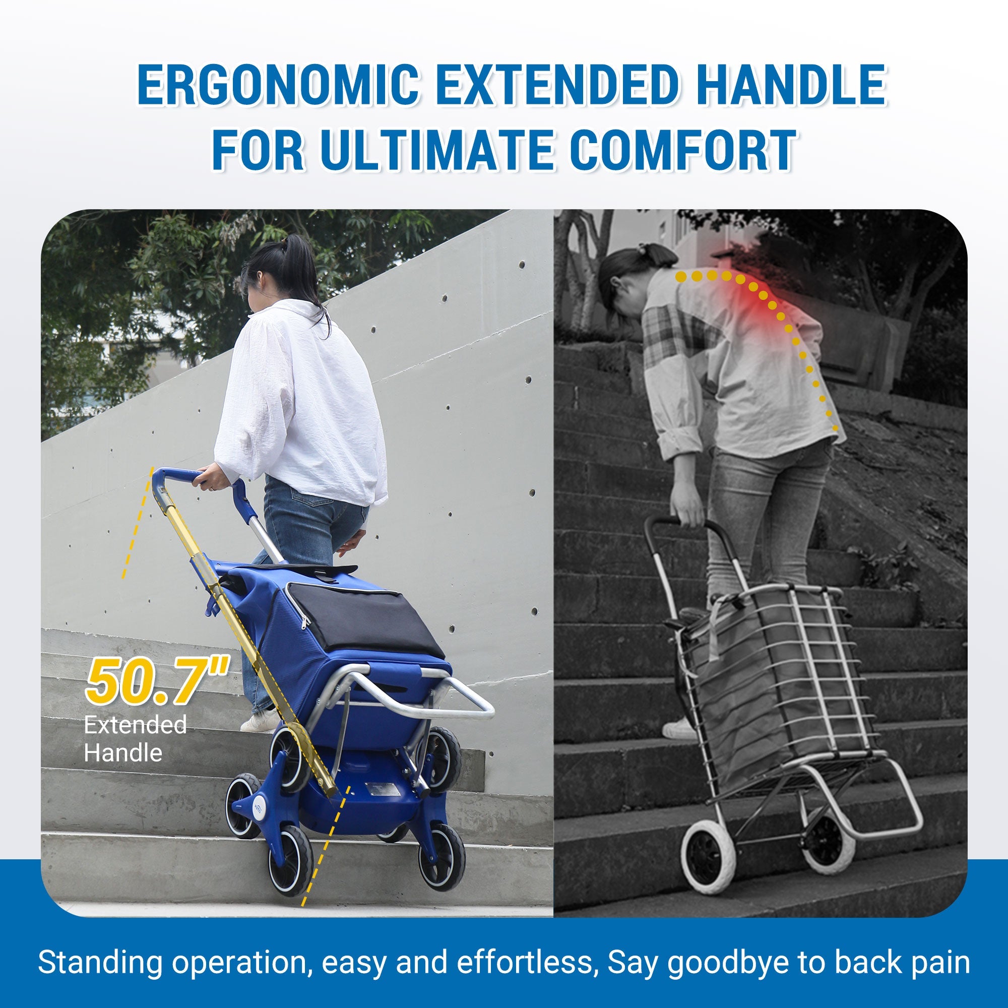 66lbs Robby Stair Climbing Shopping Cart ZW030