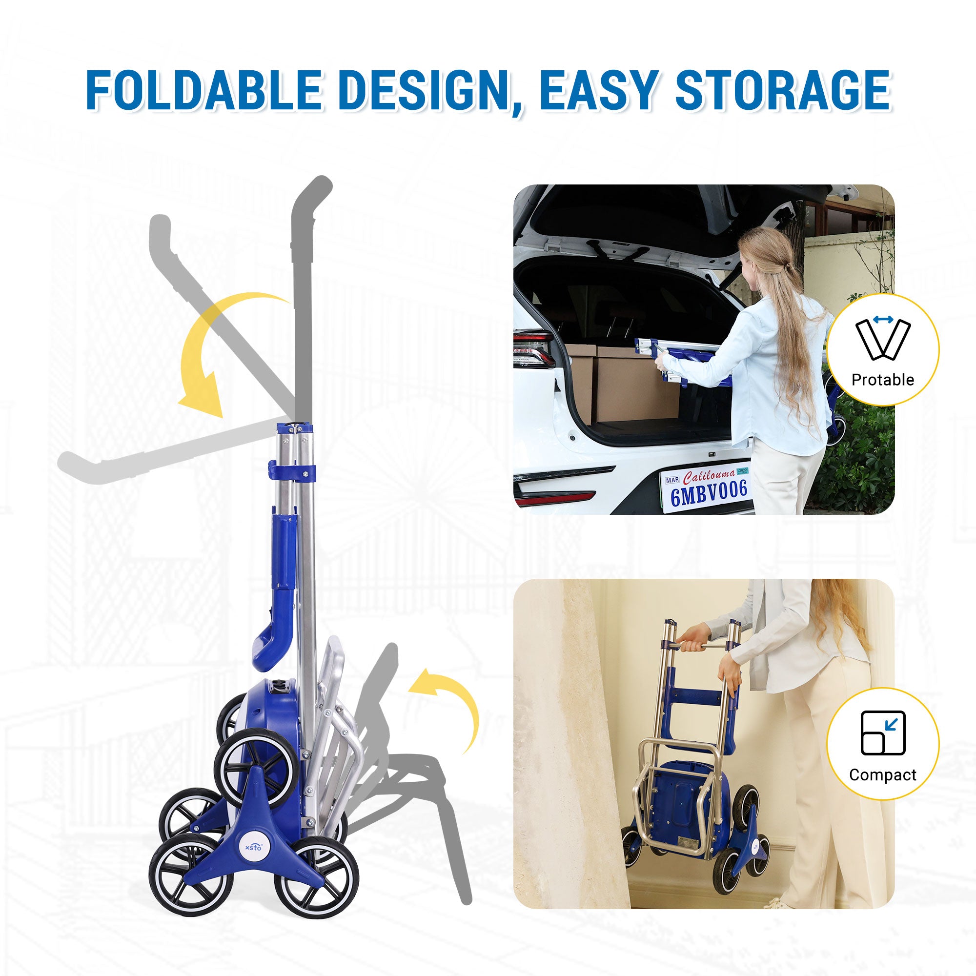 66lbs Robby Stair Climbing Shopping Cart ZW030