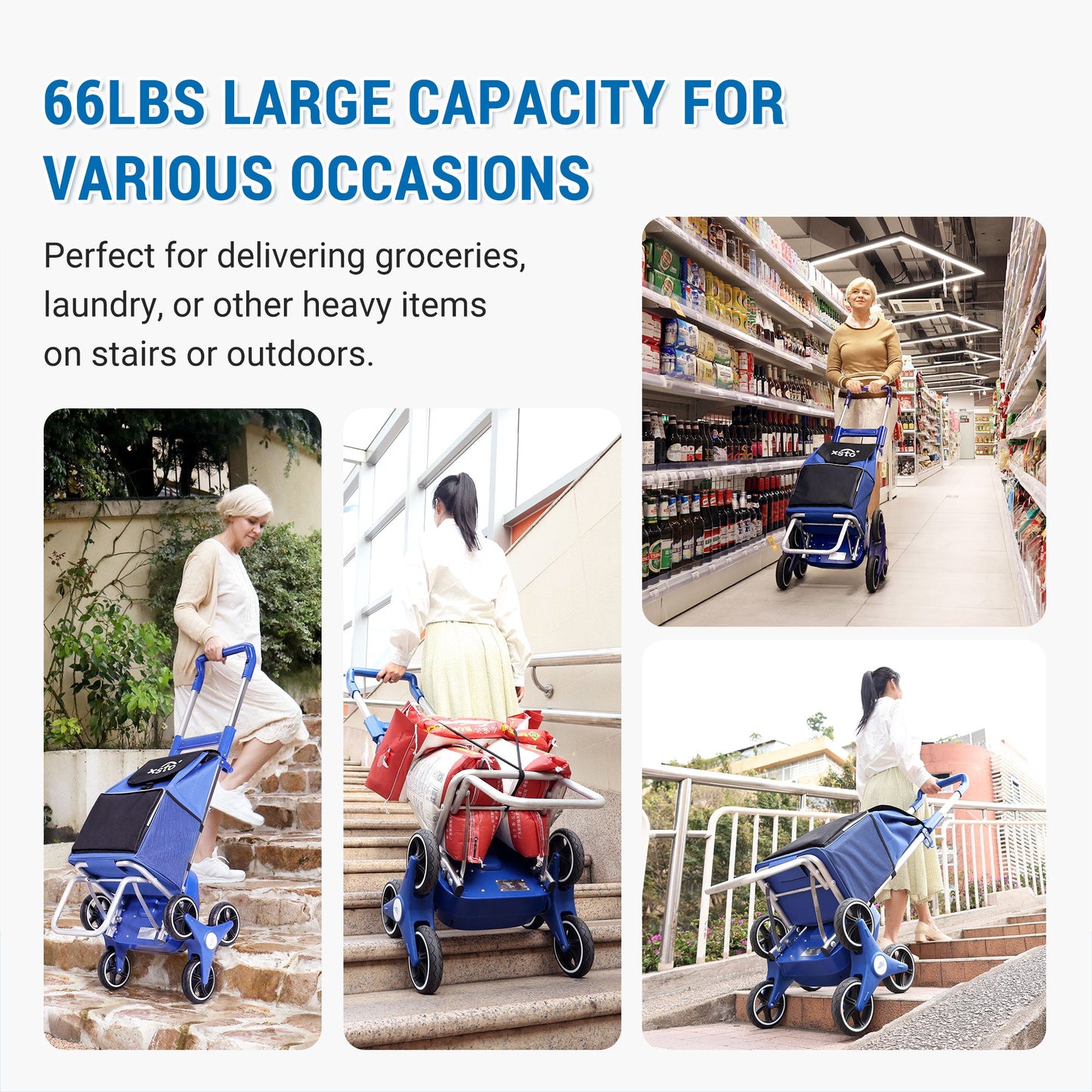 66lbs Robby Stair Climbing Shopping Cart ZW030