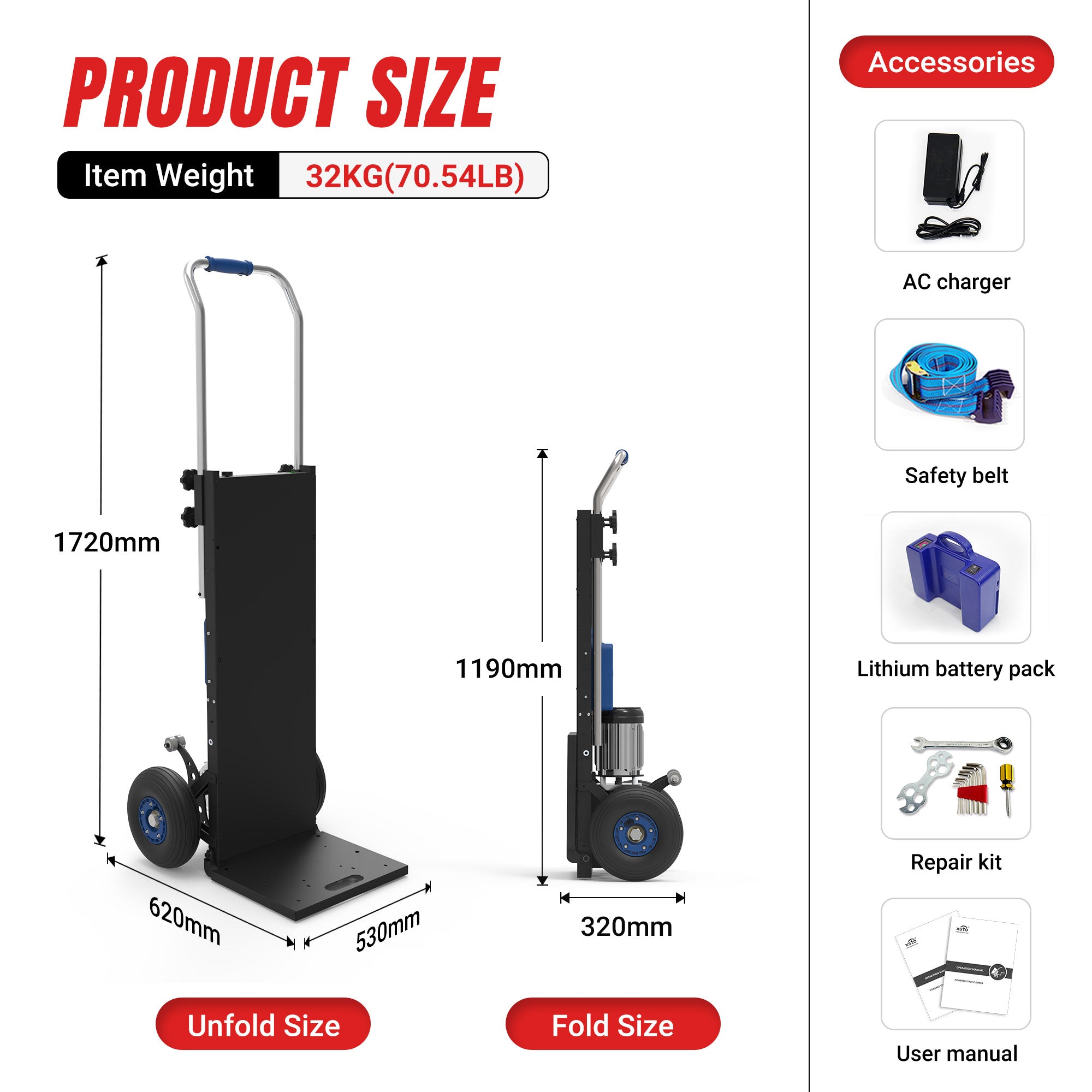 550lbs Electric Stair Climbing Hand Truck ZW4250