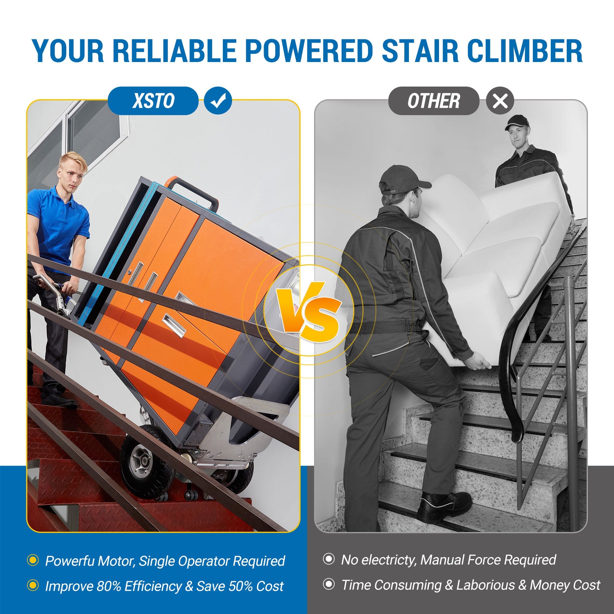 463lbs Motorized Stair Climbing Hand Truck With Edge Brake ZW7210GC