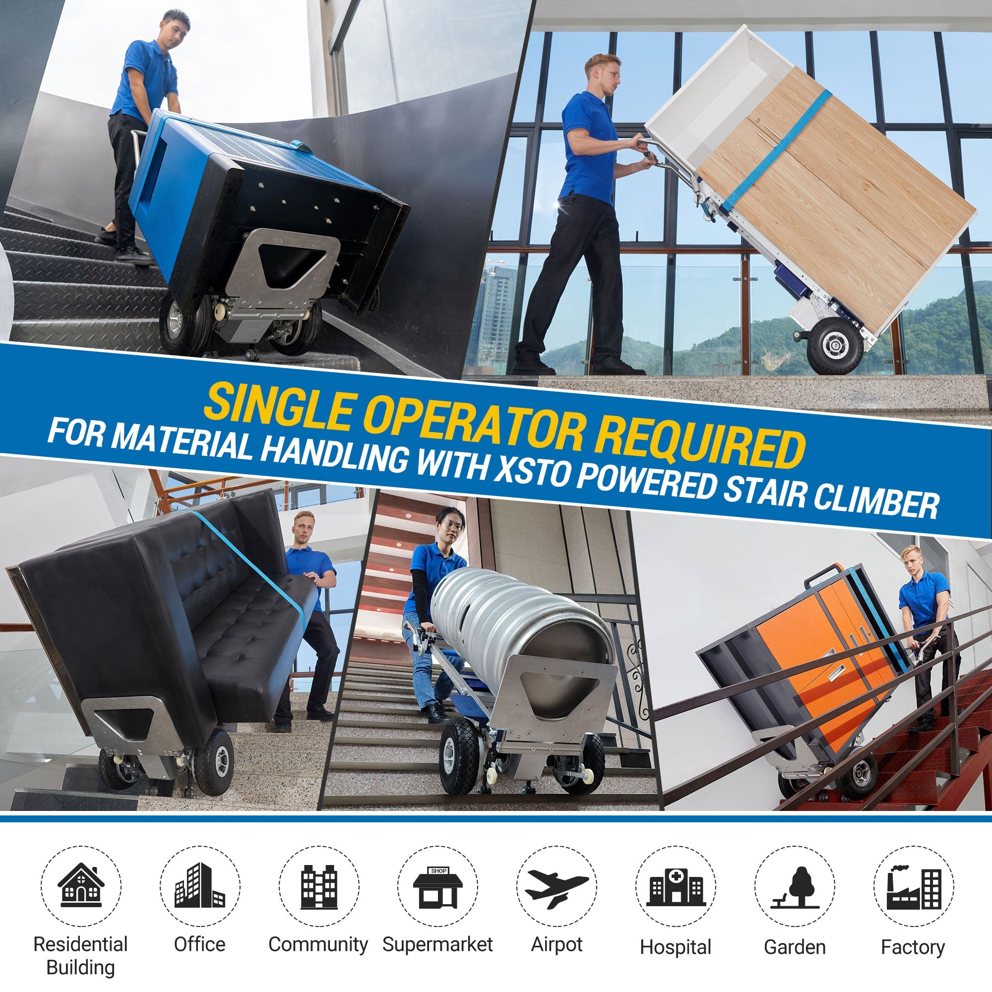 463lbs Motorized Stair Climbing Hand Truck With Edge Brake ZW7210GC