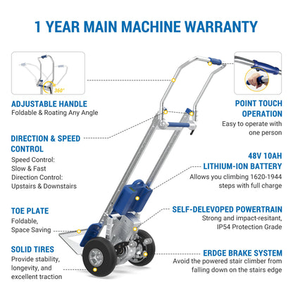 463lbs Motorized Stair Climbing Hand Truck With Edge Brake ZW7210GC